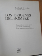 Los orígenes del hombre Richard E. Leakey y Roger Lewin